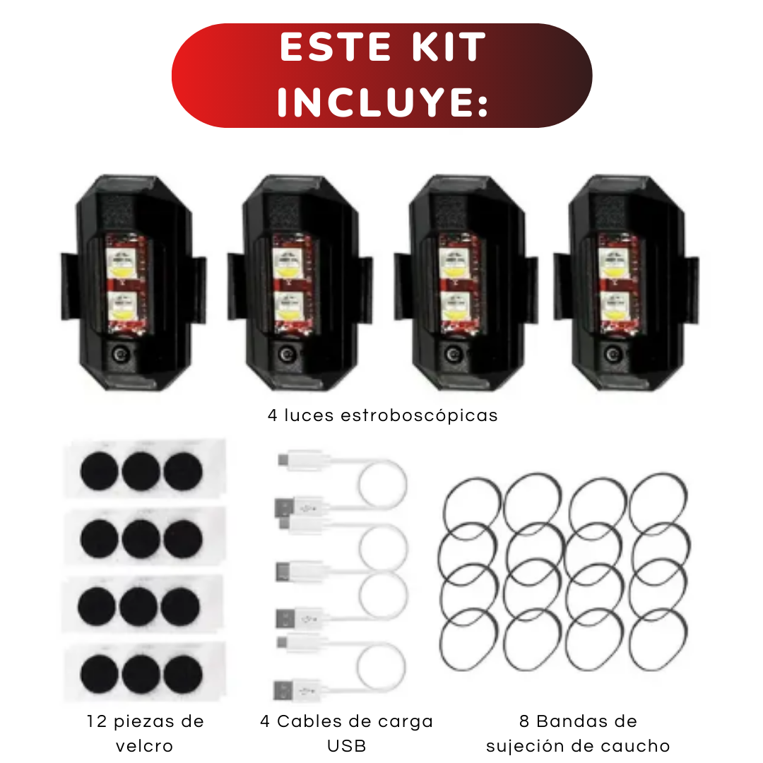 KIT LUCES PARA AUTO - 4 PIEZAS