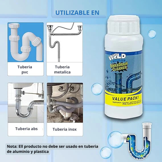 Wild Tornado ® POLVO DESTAPA TUBERIAS