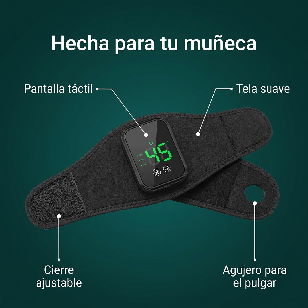 Pantalla táctil, agujero para el pulgar y cierre ajustable